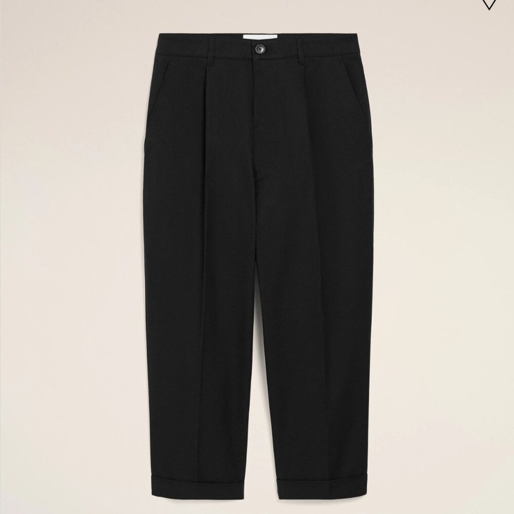 AMI Paris Alexandr Mattiusi Black Cotton Gabardine Carrot Oversized Fit Trousers - Picture 3 of 4